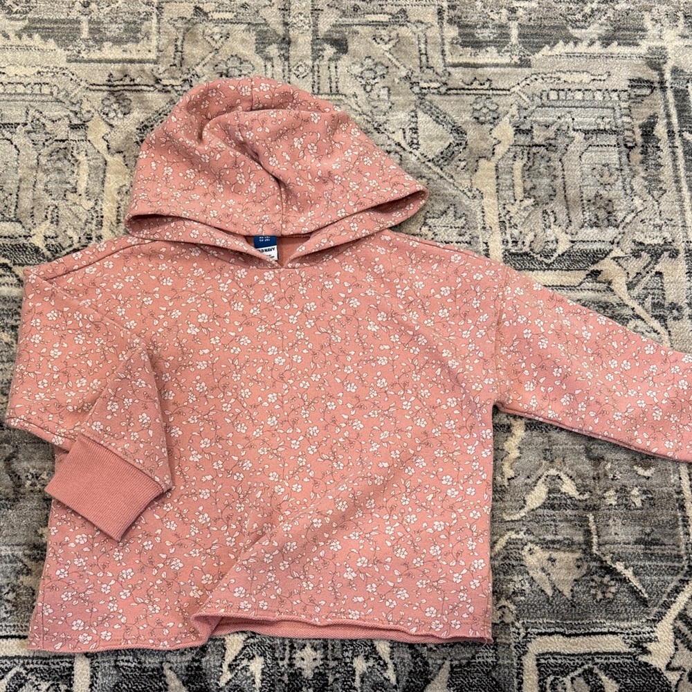 H&M and Old Navy Floral Pink and Cream Kids Cardigan and Hoodie Set - Picture 9 of 11